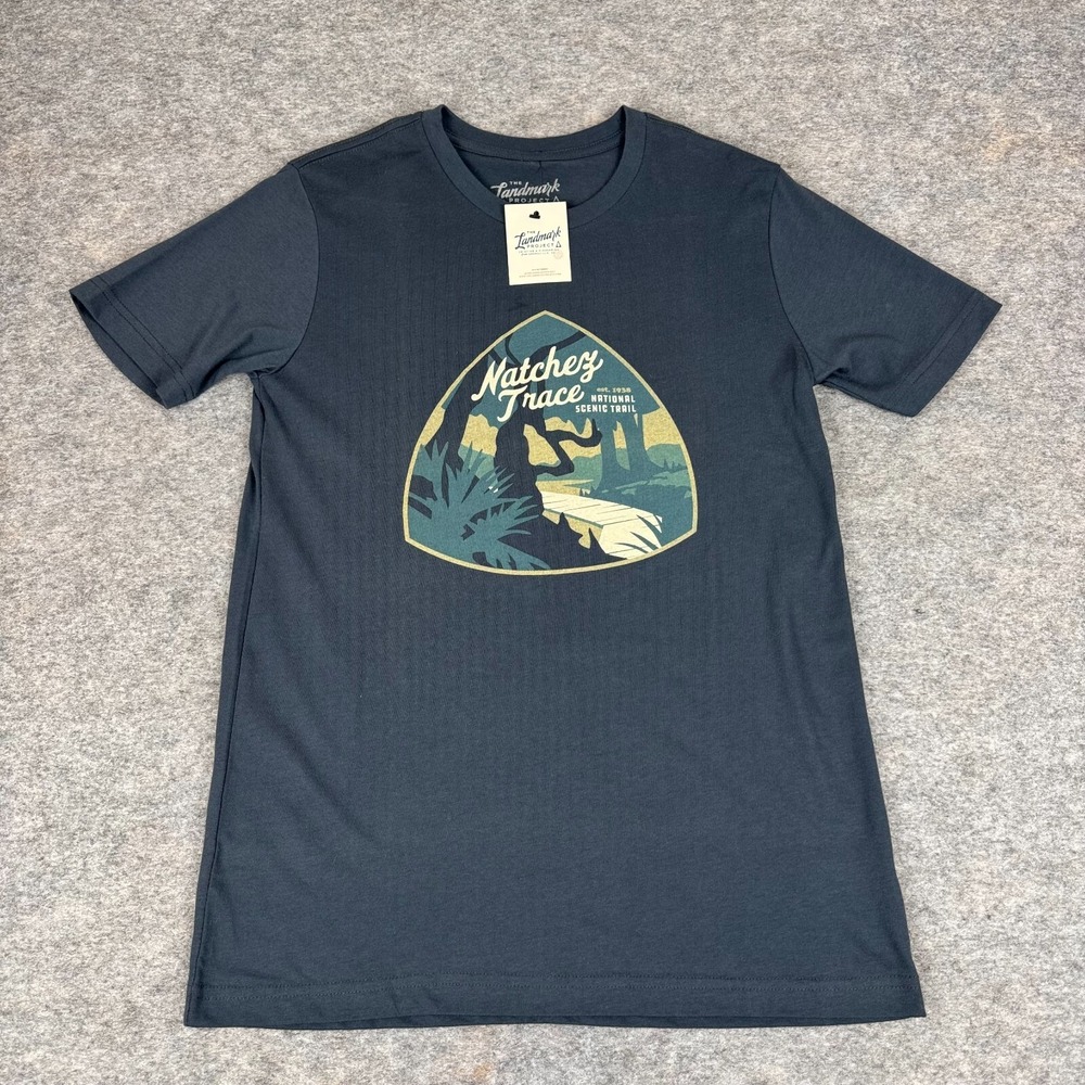 The Landmark Project T-Shirt Natchez Trace Blue Mens Small S